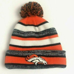 Denver Broncos New Era Beanie NFL Football Pom Cuffed Winter Hat Fleece Lined
